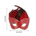 thumbnail image 2 of Unique Bargains 1 Pc Sequined Feathers Party Mask Black Red Plastic Feather, 2 of 5
