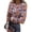Purple Pink(Pumpkin Ghost), variant on Halloween Tops for Women Trendy Long Sleeve Slim Funny Pumpkin Ghost Tunic Tops Holiday Fall Spring Crew Neck Ribbed Basic Tees Multicolor S