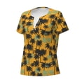 thumbnail image 2 of Naloa Hawaii Palms Print T-Shirts Short Sleeve V Neck Tees for Women Fashion Tops Trendy Lightweight Soft Casual Summer Outfits Clothes, 2 of 5