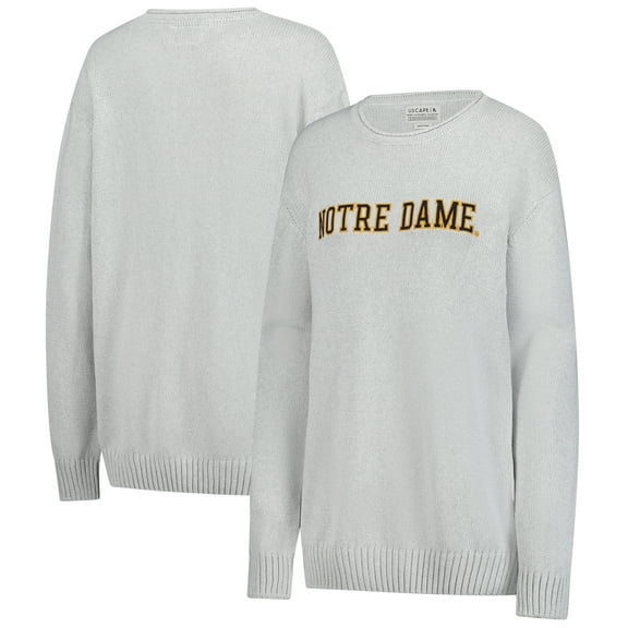 Unisex Uscape Apparel Ash Notre Dame Fighting Irish Embroidered Applique Sweater