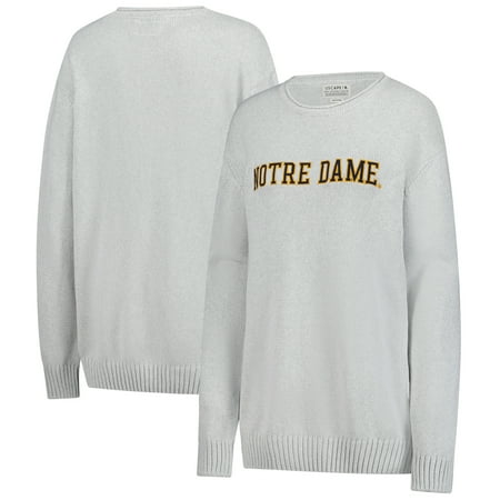 Unisex Uscape Apparel Ash Notre Dame Fighting Irish Embroidered Applique Sweater