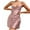 Pink, variant on Tnhcen Women's Solid Silk-like Thin Short Nightgown with Butterfly Lace & Back Design - Fixed Spaghetti Straps Loose Fit Sleepwear for S-XL