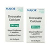 2 Pack - Major Docusate Calcium 240mg Stool Softener Laxative, 100 Count