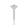 thumbnail image 3 of Angara Natural 0.15 Ct. Emerald with Diamond Vintage Inspired Ring in 14K White Gold for Women (Ring Size: 3), 3 of 10