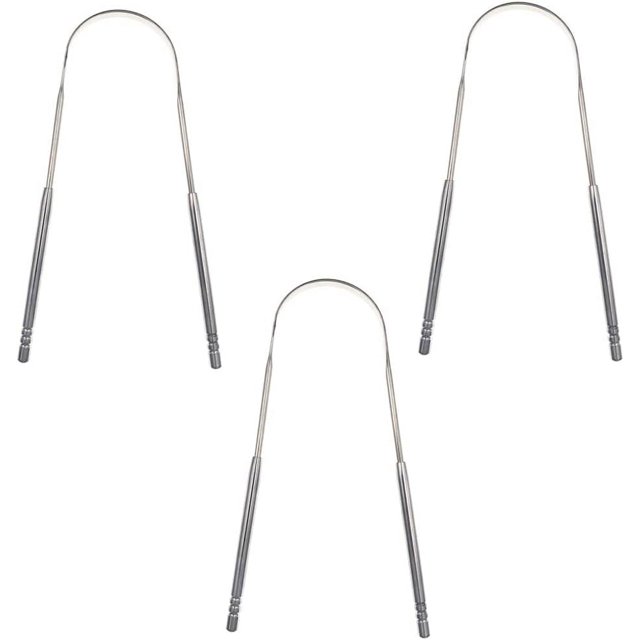 3 Pcs Tongue Cleaner Tongue Scraper Stainless Steel U Shape Fresh Breath Care Scraper for Oral Care Reduce Bad Breath