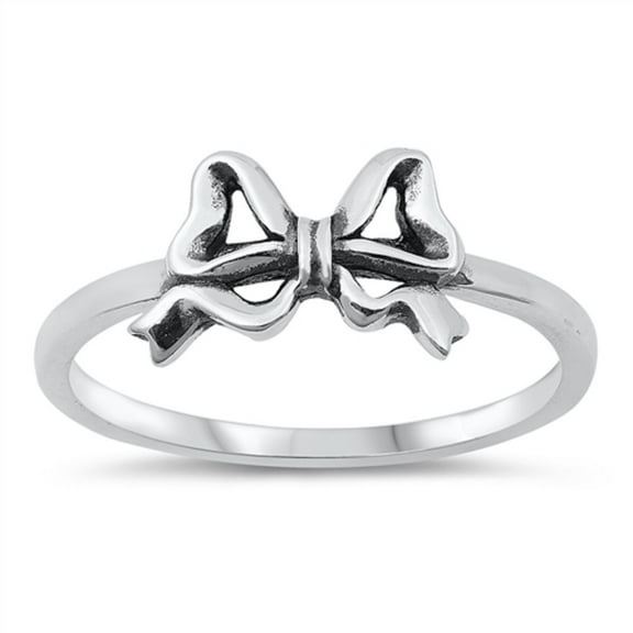 Sterling Silver Bow Tie Ring Size 9