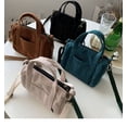thumbnail image 3 of Xiaocao8 Small Corduroy Crossbody bag for Women, Solid Mini Shoulder Bag with Zipper Casual Cute Handbag Purse for School Work, Dark Green, 3 of 7