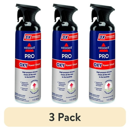 (3 pack) Bissell Professional Power Shot Oxy Carpet Spot, 14 Ounces (Pack of 2), 95C9L Stain Remover, 14oz, None, 28 Fl Oz