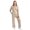 Beige, variant on Women’s Relaxed Fit Knit Long-Sleeve Top & Wide-Leg Pants Set