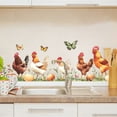 thumbnail image 1 of Adhesivos de pared con diseño de gallina y huevo de granja con mariposas, 1 of 2