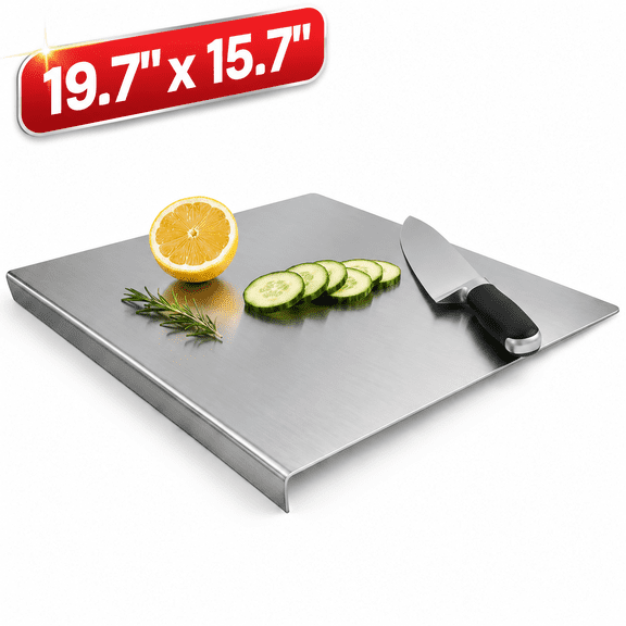 Stainless Steel Cutting Board – 19.7"x15.7" Large Metal Board for Meat, Veggies, Bread & Kneading