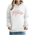 thumbnail image 1 of Mceream Valentines Day Chandails à Capuchon Chandails en Molleton pour Femmes Mignons Pulls de Vacances à Paillettes Manches Longues Hauts Décontractés Col Rond Chandails en Molleton Grande Taille Vêtements Blanc TG, 1 of 4