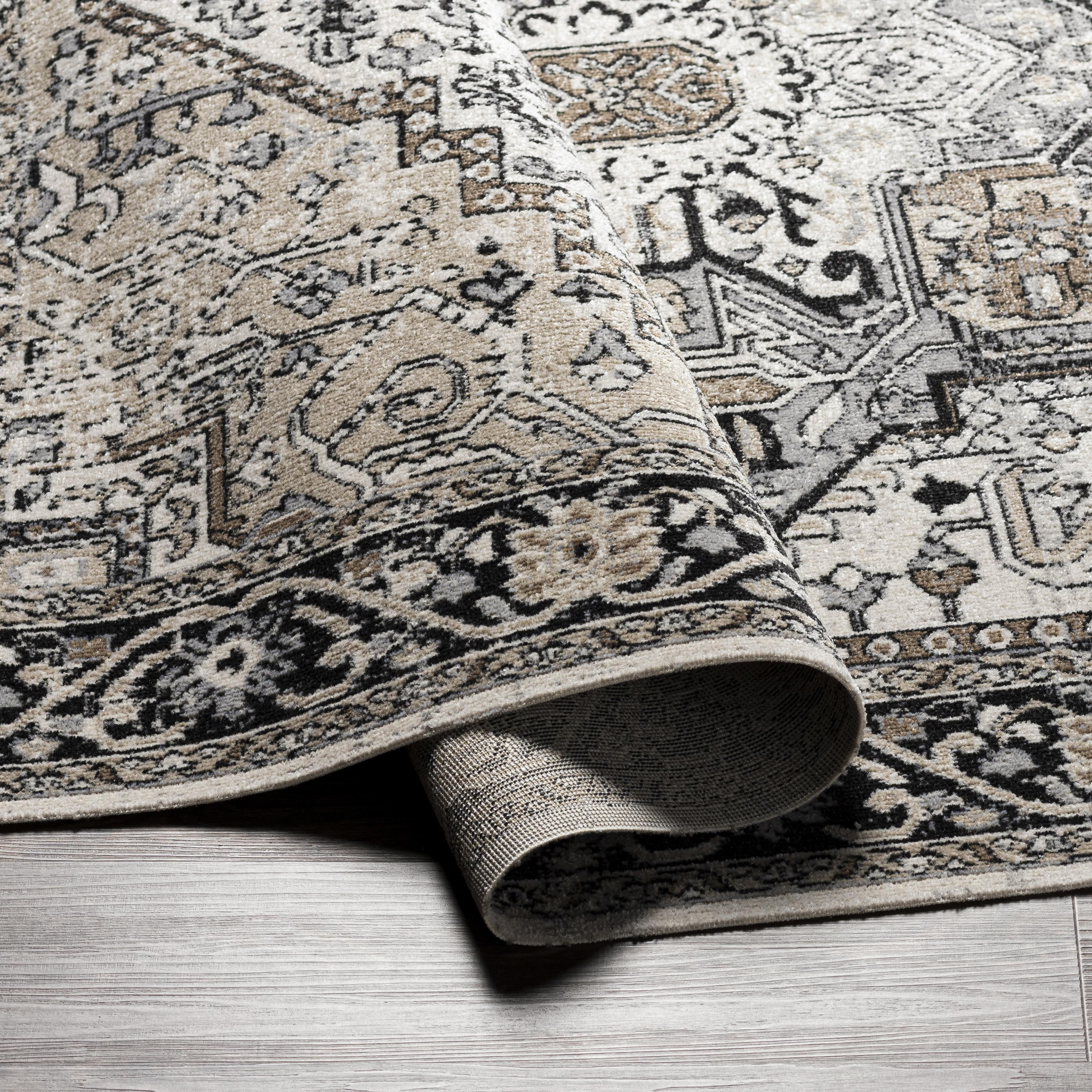 Mainstays Black & Ivory Persian Indoor Area Rug, 5' x 7'