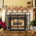 thumbnail image 3 of Gymax 3-Panel Folding Wrought Iron Fireplace Screen W/ Doors & 4 Pieces Tools Set, 3 of 9