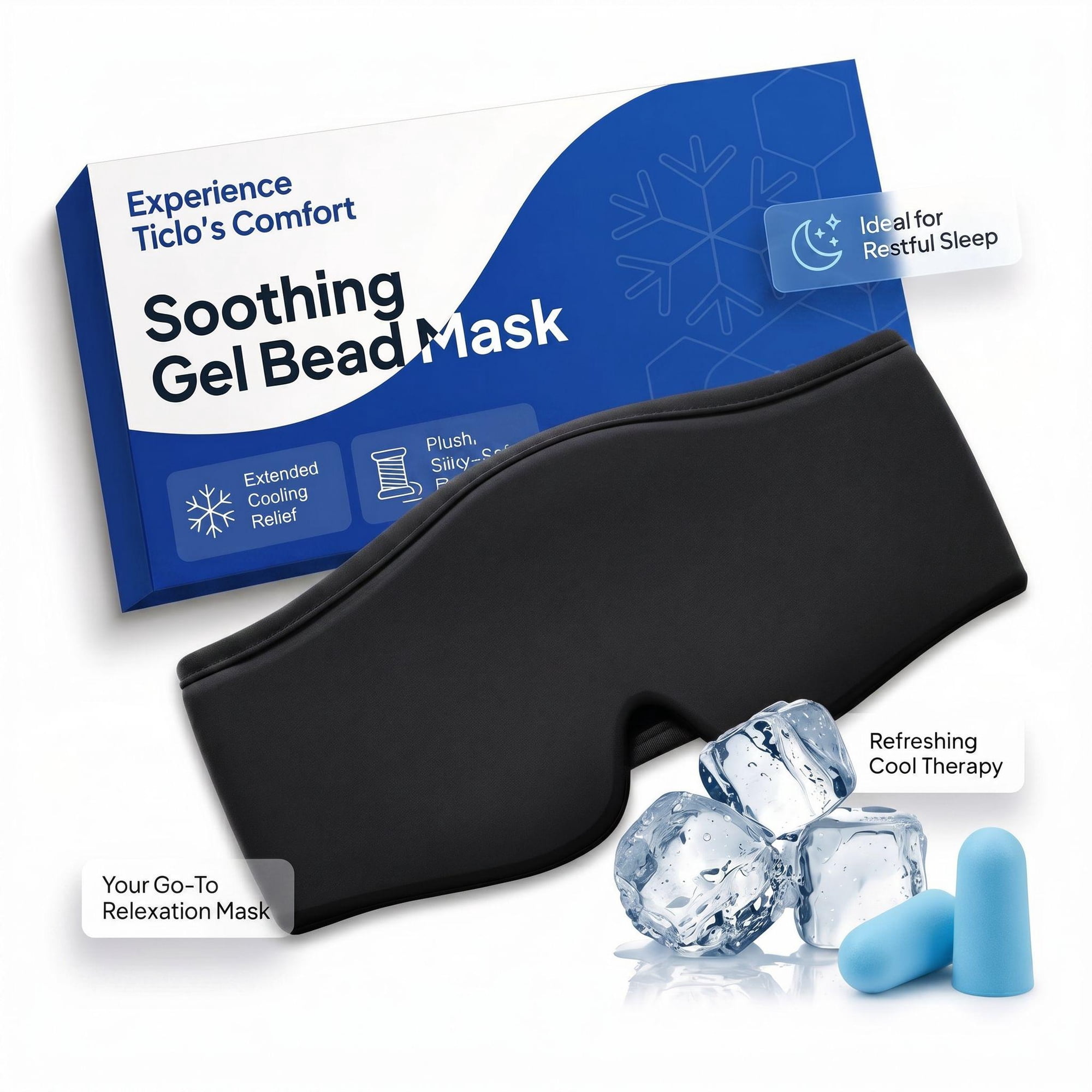 FACEMOON Cooling Eye Mask with Gel, Reusable Cold Compress for Puffy Eyes, Itchy/Tired Eyes Comfort & Relaxation