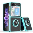 thumbnail image 2 of For Samsung Galaxy Z Flip 6 Matte Frosted Hybrid with Magnetic Ring Holder Stand [Rotate Ring Holder] Shockproof Phone Case Cover by Xpression - Sky Blue, 2 of 10
