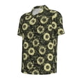 thumbnail image 2 of Balery Sunflowers Printed Men’s Short Sleeve Polo Shirt, Midweight Men's Shirt,Golf Polo shirts -Small, 2 of 9