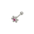 thumbnail image 6 of Jeweled Flower Design Barbell Tongue Ring, 6 of 7