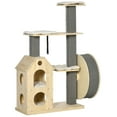 thumbnail image 3 of SSyao Cat Tree Activity Center w/ Sisal Scratching Post, Running Wheel, Kitten Bed, 3 of 11
