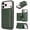Green, variant on ELEHOLD For iPhone 17 Air Wallet Case, PU Leather 2-in-1 Magnetic Detachable Leather Credit Card Slot Shockproof Wallet Case Cover For iPhone 17 Air ,Brown