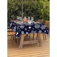 thumbnail image 2 of Outdoor Tablecloth with Umbrella Hole and Zipper, Navy Blue Christmas Snowflakes Rectangle Table Cloth 60x102 Inch Waterproof Tablecloth, Xmas Winter Modern Picnic Table Cover for Patio Camping, 2 of 7