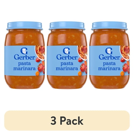 (3 pack) Gerber 3rd Foods Mealtime for Baby Veggie Power Baby Food, Pasta Marinara, 6 oz Jar