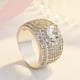 thumbnail image 2 of Anillo de lujo con diamantes en racimo para hombre Anillo de plata de lujo europeo y americano, anillo de platino blanco para hombre, tamaño ajustable, 2 of 6