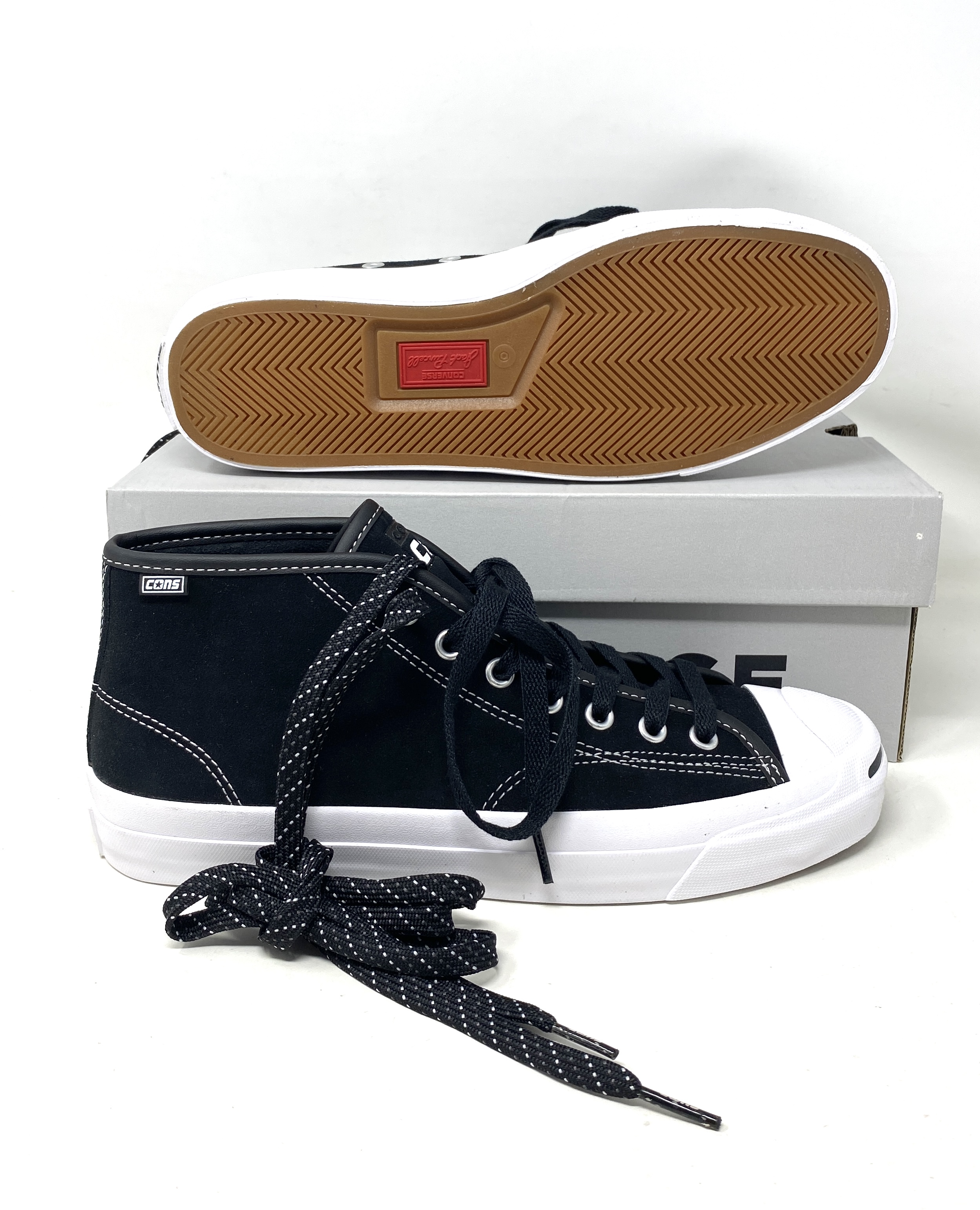 Converse JP Pro Mid-Top Black/White Suede Sneakers 166841C