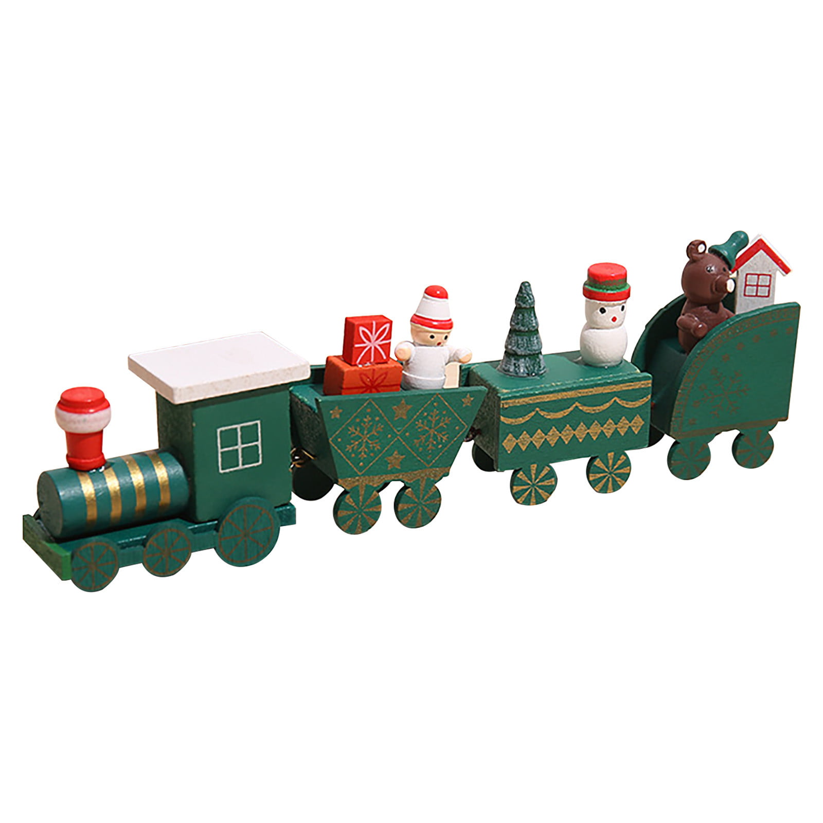 New Christmas Wooden Train Santa Claus Xmas Festival Ornament Home Decor Gifts 