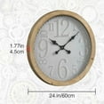 thumbnail image 2 of 24" Large Wall Clock for Living Room Decor Battery Operated Big Oversize Vintage Silent Rustic Industrial Decorative Wood Wall Clock for Office Home Bedroom Dinning Room (Wood), 2 of 4
