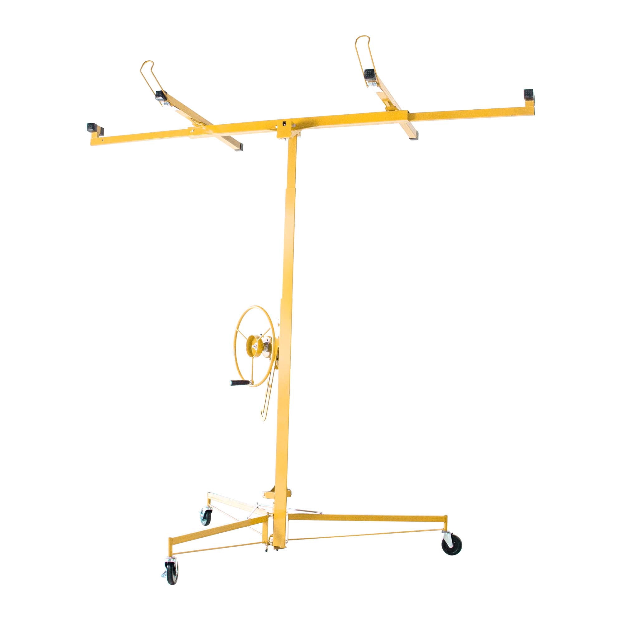Aukfa 11ft Drywall Lift Rolling Panel Lifter Jack Rolling Caster Wheel Drywall Lift - Yellow