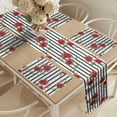 thumbnail image 2 of Ambesonne Watercolor Table Runner & Placemats, Valentines Day Rose, Placemat 4 pcs + Runner 12"x72", Ruby Reseda Green Black, 2 of 2