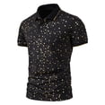 thumbnail image 1 of Polos pour Hommes Prix Réduit! Aqestyerly Chemise à Manches Courtes Col Rabattu Imprimé Boutons, 1 of 3