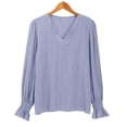 thumbnail image 5 of Breezora Women's Casual V Neck Long Sleeve Shirt Simple Fall Fashion Soft Comfort T Shirt Style Top S Size Light Violet, 5 of 7