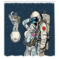 thumbnail image 3 of Ambesonne Astronaut Shower Curtain, Romantic Couple in Space, 69"Wx70"L, Multicolor, 3 of 5