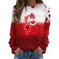 thumbnail image 2 of FASHOFT Heart Graphic Sweatshirt for Women Long Sleeve Valentines Day Crewneck Casual Plaid Heart Graphic Tee Tops Red M, 2 of 4