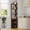 Vintage color, variant on 70 Inch Tall Corner Bar Cabinet with 5-Tier Wine Rack – Adjustable Shelves – Glass Holder – Mesh/Barn Door – Industrial Freestanding Liquor and Wine Storage Sideboard for Dining Room, Kitchen