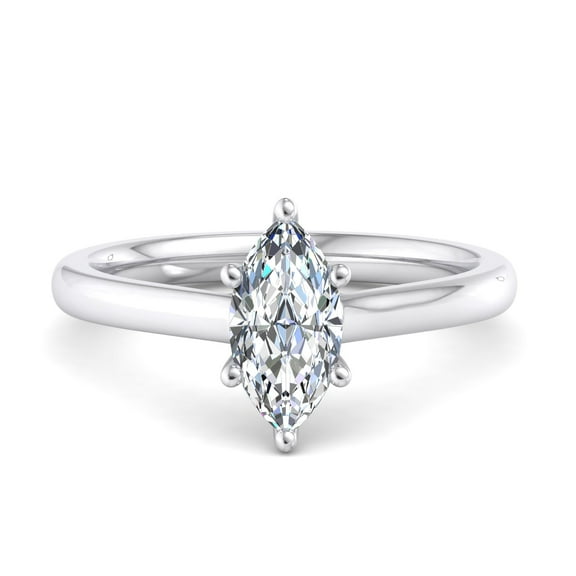 Kiva Jewel Marquise Cut Diamond Solitaire Engagement Ring - 1.88 Ct Lab Created Diamond - 14K White Gold Plated Wedding Ring for Women's - Gorgeous Proposal Ring for Her - Gift for Anniversaries