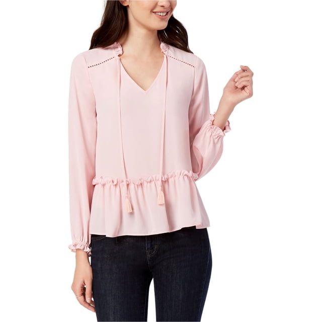 maison Jules Blouse à Franges Peplum pour Femmes, Rose, Très Grand