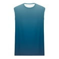 thumbnail image 3 of ZCFZJW Men's Sleeveless Workout Shirts Quick Dry Tie Dye Gradient Print Summer Swim Athletic Gym Running Muscle Beach Tank Tops for Men Blue XXL, 3 of 3