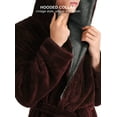 thumbnail image 2 of Men's Hooded Fleece Plush Soft Shu Velveteen Robe Full Length Long Bathrobe, 2 of 6