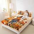 thumbnail image 2 of Manfei Classic Halloween Pumpkin Lantern Fitted Sheet Full,Cartoon Ghost Bed Set,3-Piece,1 Fitted Sheet and 2 Pillowcases, 2 of 6