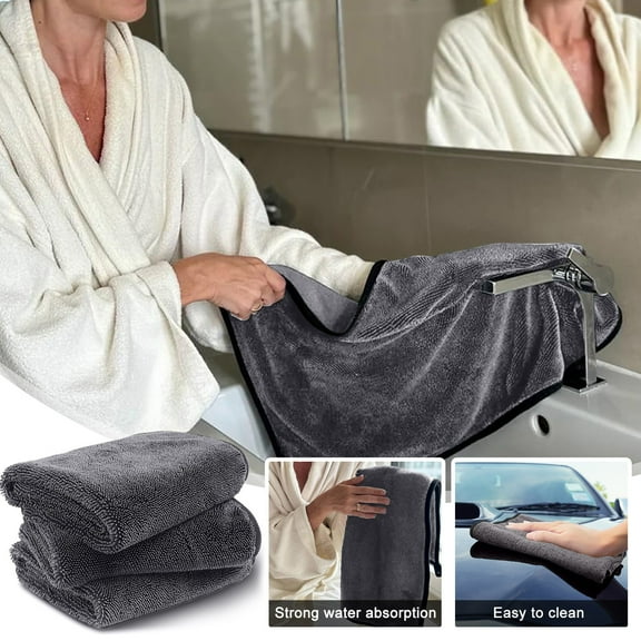 Shiny Wipes Shower Cleaning Cloths Super Absorbent Microfiber Bath Towels Removing Water for Effortless Cleaning of Windows, Bathroom, Car & Home Toilet
