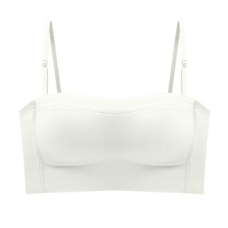 

Fantadool Women s Invisible Bra Detachable Double Shoulder Strap 3/4 Cover Bra Underwear Female Tube top Wrapped Chest Bra