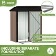 thumbnail image 6 of Bapipro 5' x 3' ft Outdoor Storage Shed with Base Frame, Garden Shed with Lockable Door，Metal（Brown）, 6 of 8