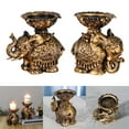 thumbnail image 2 of Rvaymup 2Pcs Embossed Resins Elephant Candle Holder Vintage Antiqued Elephant Statue, 2 of 14