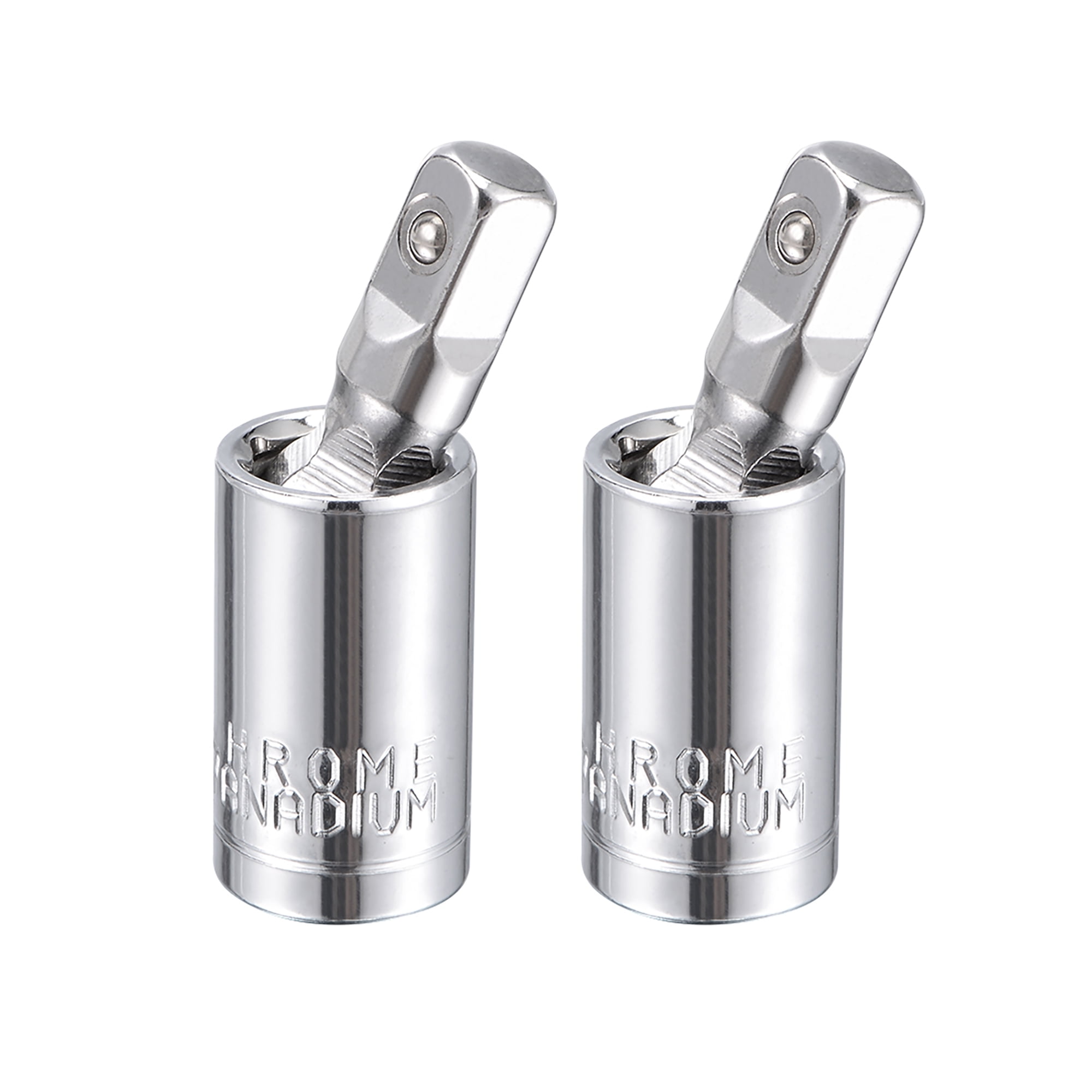 2 Pcs 1/4 Inch Drive Universal Joint Swivel Deep Socket, CrV Steel