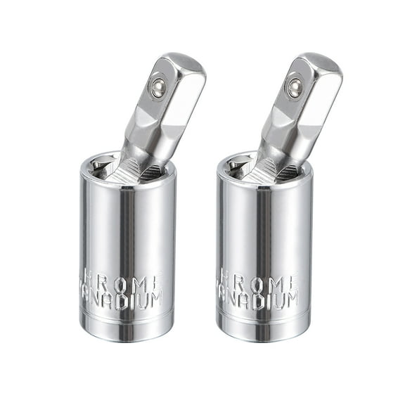 Uxcell 2 Pcs 1/4 Inch Drive Universal Joint Swivel Deep Socket, Cr-V Steel