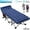 With Blue Pearl cotton pad, variant on NAIZEA 75" Oversized Folding Bed Cot for Adults, Portable Sleeping Cot Guest Bed with Mattress, Heavy Duty Outdoor Camping Cots with Carry Bag