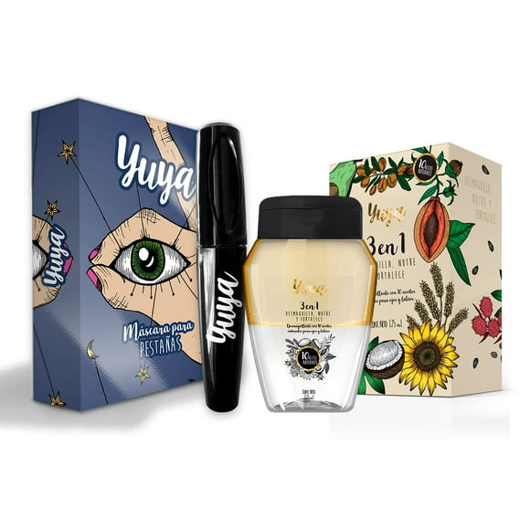 Set desmaquillante bifásico y máscara para pestañas Yuya